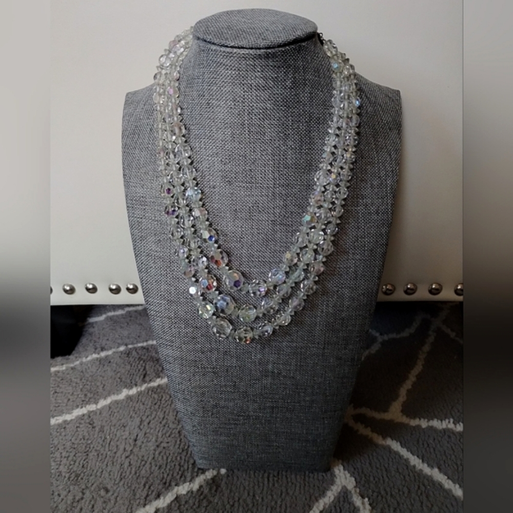 Vintage, Austrian Crystal, Tiered, Choker Necklace - Picture 5 of 16